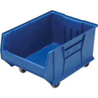 Quantum QUS965MOB Plastic Storage Stacking Hulk Container, 24 Inch by 18 Inch by 15 Inch, Blue, Case of 1   Open Home Storage Bins