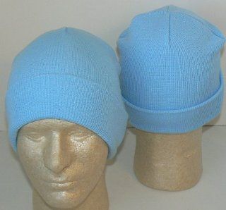 Powder Blue Colored Cuffed Beanie Hat Cap Lid  Sports Fan Socks  Sports & Outdoors
