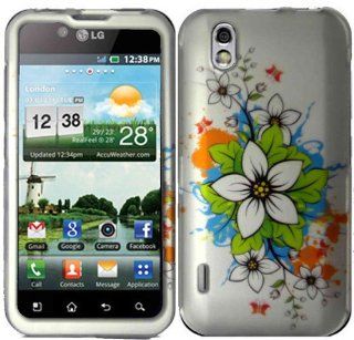 White Flowers Hard Case Cover for LG Optimus Black P970 Cell Phones & Accessories