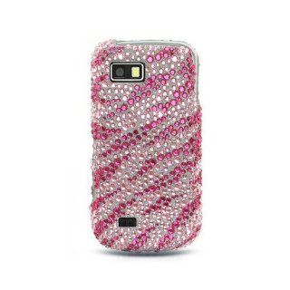 Pink Zebra Stripe Bling Gem Jeweled Crystal Cover Case for Samsung Behold II 2 SGH T939 Cell Phones & Accessories