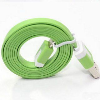 Ayangyang Flat 2m Green 6ft 8 Pin Flat Noodle Usb Adapter Cable for Iphone 5 Charge Sync Cable for Iphone5 Can Not Support Audio Cell Phones & Accessories
