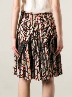 Bottega Veneta Pleated Patterned Skirt   Parisi