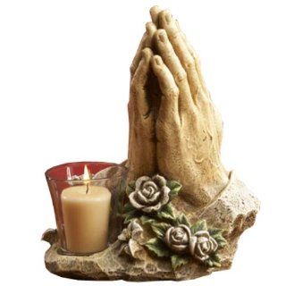 NapCo Praying Hands Votive Candle Holder   Religious Praying Hands Decor