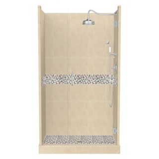 American Bath Factory Java 86 in H x 36 in W x 48 in L Medium with Accent Fiberglass and Plastic Wall Alcove Shower Kit