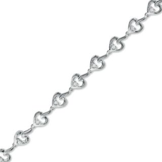10 CT. T.W. Diamond Heart Bracelet in Sterling Silver   Zales