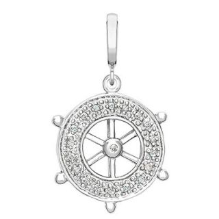 10 CT. T.W. Diamond Wheel Charm in Sterling Silver   Zales