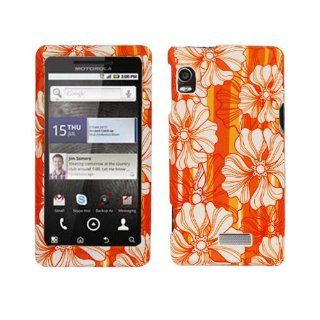 Orange Yellow Flower Rubberized Snap on Design Hard Case Faceplate for Motorola Droid 2 A955 / Verizon Cell Phones & Accessories
