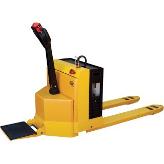 Vestil Fully Powered Electric Pallet Truck with Stand-On Platform — 4,500-Lb. Capacity, 27in. x 48in. Forks, Model# EPT-2748-45-RP  Electric Standard Fork Pallet Trucks
