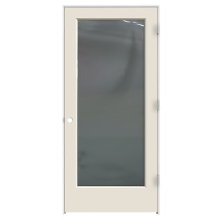ReliaBilt 1 Panel Square Hollow Core Textured Molded Composite Left Hand Mirrored Interior Single Prehung Door (Common 80 in x 36 in; Actual 81.68 in x 37.56 in)