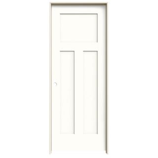 ReliaBilt 3 Panel Craftsman Solid Core Smooth Molded Composite Right Hand Interior Single Prehung Door (Common 80 in x 30 in; Actual 81.68 in x 31.56 in)