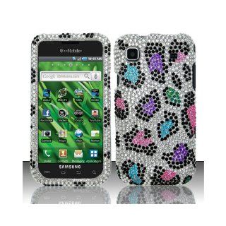 Silver Colorful Leopard Bling Gem Jeweled Crystal Cover Case for Samsung Galaxy S Vibrant 4G SGH T959 SGH T959V Cell Phones & Accessories