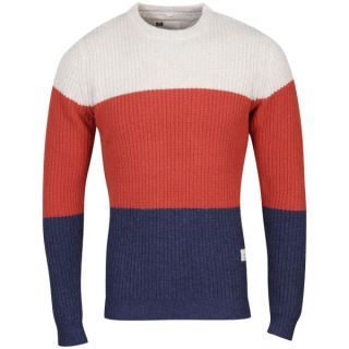 Category A by Weekend Offender Mens Dublin Knit   Navy/Rust/Cream      Mens Clothing
