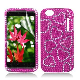 Aimo Wireless AL960CPCDI069 Bling Brilliance Premium Grade Diamond Case for Alcatel Authority/One Touch Ultra   Retail Packaging   Hot Pink Cell Phones & Accessories