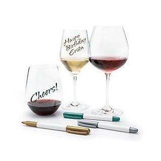 Wine Glass Writer Metallic Pens  6 Pack Wine Glass Tags Kitchen & Dining