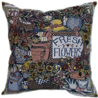 American Mills 34732.998 Fresh Flowers Pillow, 18 by 18 Inch, Set of 2   Throw Pillows