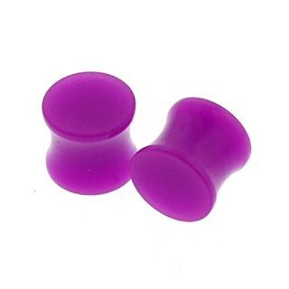 Purple Neon Acrylic Double Flared Plugs   2G   Sold as a Pair Jewelry