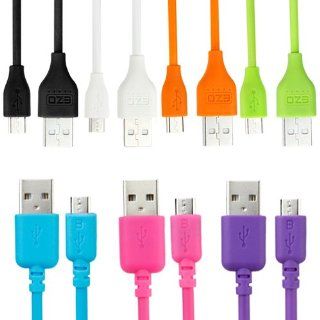 EZOPower 7 Pack Extra Long 10ft Micro USB 2in1 Sync and Charge USB Data Cable for Samsung, HTC, LG, Motorola, Nokia, BlackBerry and Other Smartphone Tablet (Black/ White/ Purple/ Hot Pink/ Blue/ Green/ Orange) Cell Phones & Accessories