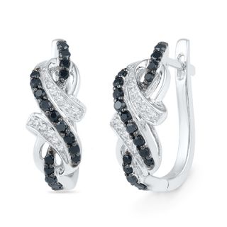 diamond infinity bypass drop earrings in sterling silver $ 429 00