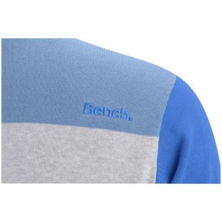 Bench Mens Imam Crew Neck Knit   Grey Marl/Blue      Mens Clothing