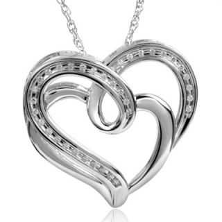 CT. T.W. Diamond Heart Loop Pendant in Sterling Silver   Zales