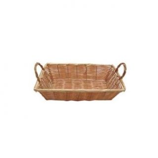 Woven Oblong Bread Basket with Carrying Handle