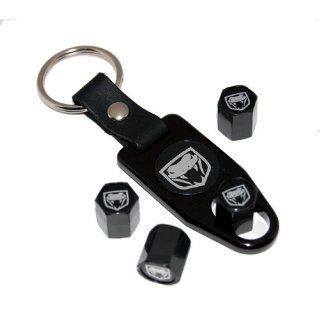 Dodge Viper SRT 10 Valve Stem Caps Key Chain Fob Black Automotive