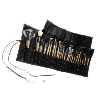 Big Discount 24pcs Professional Cosmetic Make up Makeup Brush Blush Eyeshadow Set Kit with Black Leather Case  Beauty