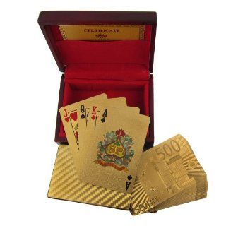 Playing Cards Deck in 999.9 Gold Foil Unique Gifts For Father Sports & Outdoors