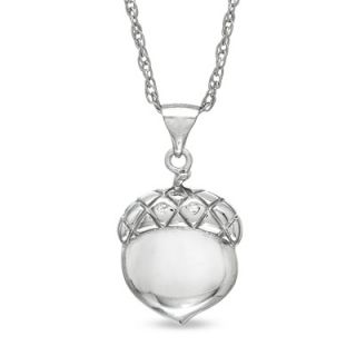 Precious Moments® Diamond Accent Acorn Pendant in Sterling Silver