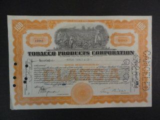 Tobacco Products Corporation,(Class A Stock) 100 shares [Vintage Certificate]Dec. 5,1928 