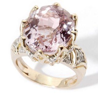 14K Gold Kunzite & Diamond Ring Jewelry