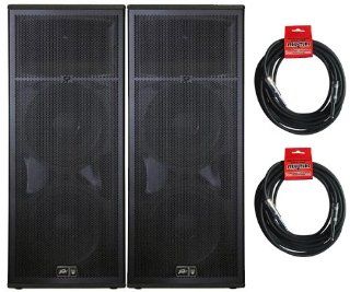 Pair Peavey SP 4BX Dual 15" Passive Main Speakers w(2) Free 20' 16 gauge Speaker Cables Musical Instruments