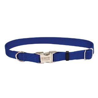 Coastal Pet Products DCP6196220BLU Nylon Titan Adjustable Dog Collar with Metal Buckle, 1 Inch, Blue 