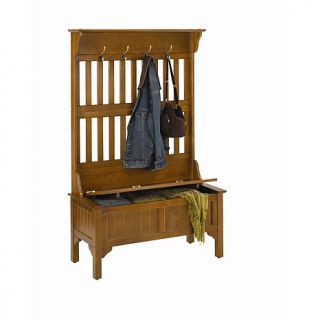 Home Styles Hall Tree and Storage Bench   Cottage Oak