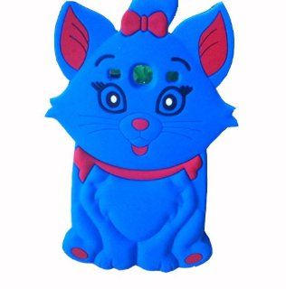 BYG Blue Cute 3D Cartoon Cat Silicone Case Cover for Samsung Galaxy S3 i9300 + Gift 1pcs Phone Radiation Protection Sticker Cell Phones & Accessories
