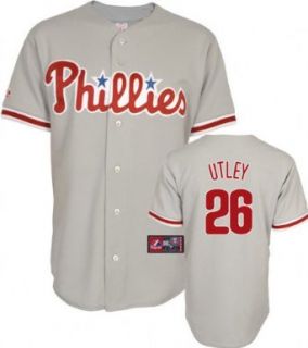 MLB Philadelphia Phillies Chase Utley Road Gray Baseball Jersey Spring 2012 Mens  Sports Fan Jerseys  Sports & Outdoors