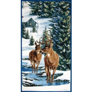 Winter Stillness Craft Deer Panel Multi Fabric
