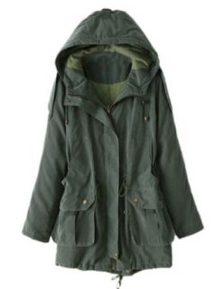 Jollychic Women's Plus Mid length Cotton Coat Size 2 US Army Green