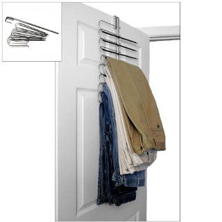 Over The Door Cascading Pants Hanger Space Saver and Organizer All In One  