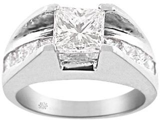 1.55 Carat Erlina Diamond Platinum Engagement Ring Jewelry