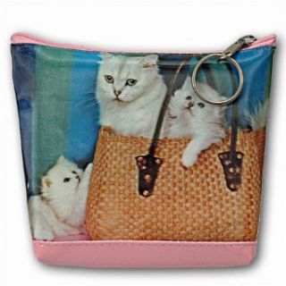 Lenticular Purse, 3D Lenticular Picture, Cats on Chair and in hang bag, TP 303 Pavia Clothing
