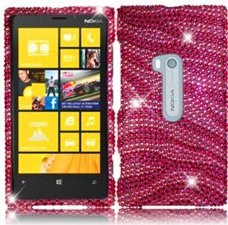For Nokia Lumia 920 Full Diamond Bling Cover Case Pink Zebra Accessory Cell Phones & Accessories