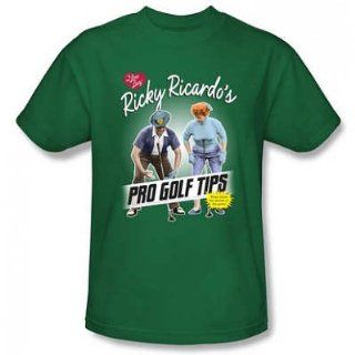 T Shirt   I Love Lucy   Pro Golf Tips Men's Kelly Green Size S   Novelty T Shirts