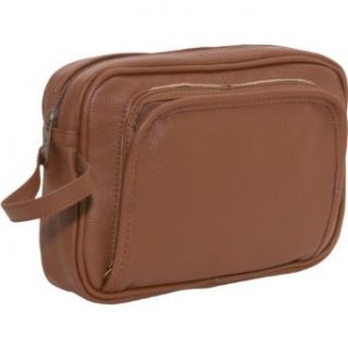 AmeriLeather Leather Travel Toiletry Bag (Brown) Clothing