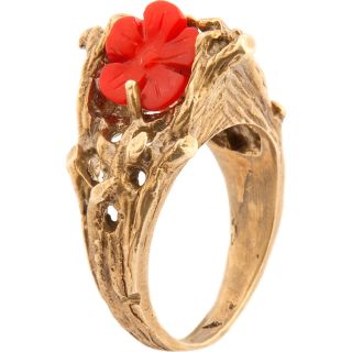 Silvana K Designs Medusa Ring With Flower Shape Coral