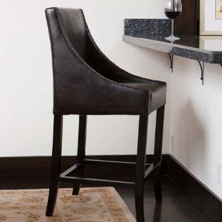 Dublin Black Leather Barstool (Black) (44"H x 22"W x 20"D)   Barstools With Backs