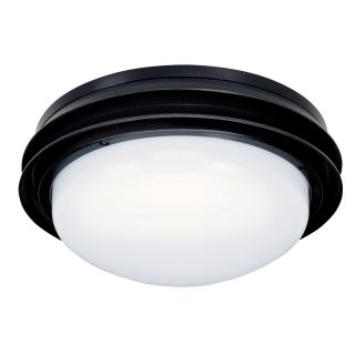Hunter 2 Light Textured Black Ceiling Fan Light Kit with White Plastic Glass or Shade