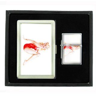 Cigarette Case and Oil Lighter Gift Set Pin Up Girl Design 007  Other Products  