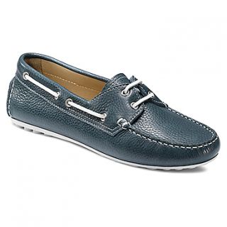 ECCO Cuno Boat Shoe Tie  Women's   Denim Blue Leather