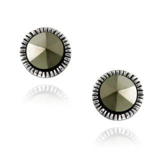 Sterling Silver Marcasite Stud Earrings, 4mm Jewelry